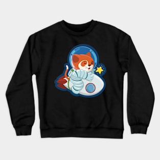 Wishing Star Astronaut Cat Crewneck Sweatshirt